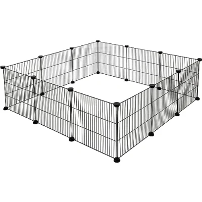Abbildung von Kerbl Pet Indoor Freigehege Hopsi, 35x35 cm je Element, 12x Gitter Elemente, Für Kleintiere / Welpen Kitten
