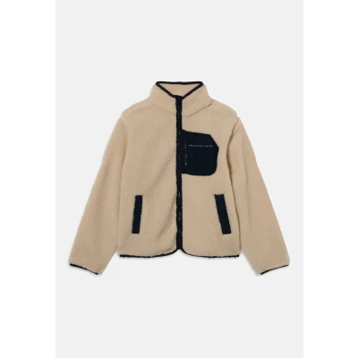 Abbildung von Name it Nknmattia Jacket Unisex Fleecejacke für Kinder, Größe: 146, Sand/dark blue