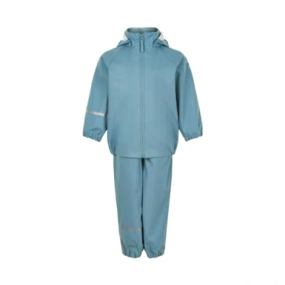 Abbildung von Celavi Unisex Kids Basic Recycle PU Rainwear Set, Smoke Blue, 140