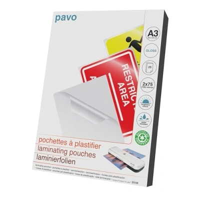 Abbildung von Pavo 8004607 Laminierfolien, A3, 2 x 75 cm, 25 Stück