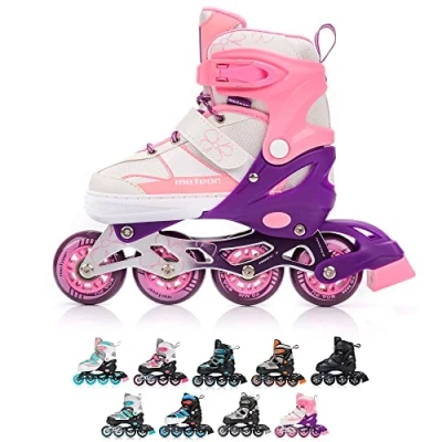 Abbildung von meteor® Inliner Rollen Inline Skates Mädchen und Jungen Kinder ABEC7 mit Einstellbarer Größe