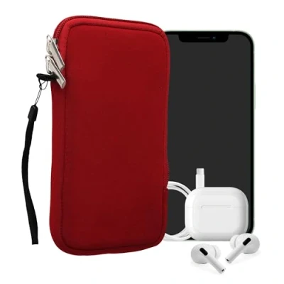 Abbildung von kwmobile Handytasche für Smartphones XXL 7&quot; Neopren Handy Hülle Rot Tasche 17,7 x 8,5 cm Innenmaße