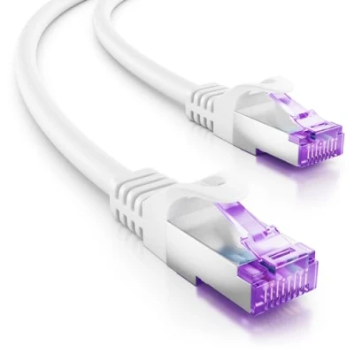 Abbildung von deleyCON 7,5m CAT7 Netzwerkkabel 10 Gigabit RJ45 Patchkabel Ethernet Kabel (Kupfer, SFTP PiMF Schirmung) für Highspeed LAN DSL Switch Modem Router Patchpanel CAT6 CAT5 Weiß