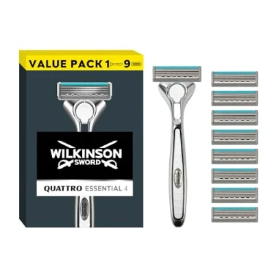 Abbildung von Wilkinson Sword Quattro Titanium Rasierklingen mit Herren Rasierer (sortiert Edition nicht wählbar) 8 St