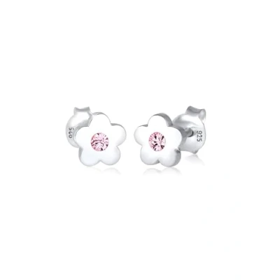 Abbildung von Elli Flower Blossom Sparkling Ohrringe silvercoloured für Kinder, Größe: One Size, Silver coloured