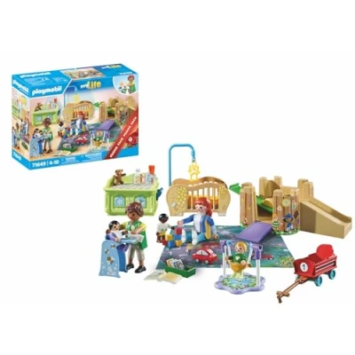 Abbildung von PLAYMOBIL MyLife Promo Pack 71649 Krabbelgruppe, inklusive fünf Figuren, Spielturm, Rutsche und vielen niedlichen Accessoires, detailreiches Spielzeug für Kinder ab 4 Jahren