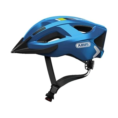 Abbildung von ABUS Stadthelm Aduro 2.0 Allround Fahrradhelm mit Licht in sportivem Design für den Stadtverkehr Damen und Herren Blau, Größe L