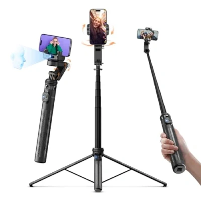 Abbildung von Rollei Easy Creator Gimbal mit AI Tracking 360 Automatischer Gesichtsverfolgung Selfie Stick Fernbedienung Handy Stative Video Stabilisator zum Filmen für Live Streaming Videoaufzeichnung Vlog