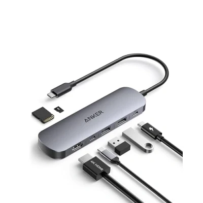 Abbildung von Anker 7 in 1 USB C Hub mit 4K@60Hz HDMI, 100W Power Delivery, A/C 3.0 Ports und SD/microSD Kartenleser für Geräte (ohne Netzteil)