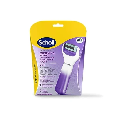 Abbildung von Scholl Expert Care 2 in 1 File &amp; Smooth elektrischer Hornhautentferner, Hornhaut Entfernung für seidig weiche Füße, elektrisch Lila