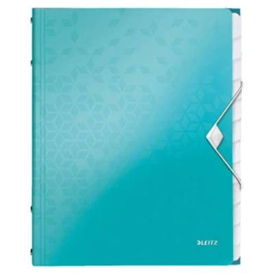Abbildung von Leitz 46340051 Ordnungsmappe WOW, 12 Fächer, PP, eisblau