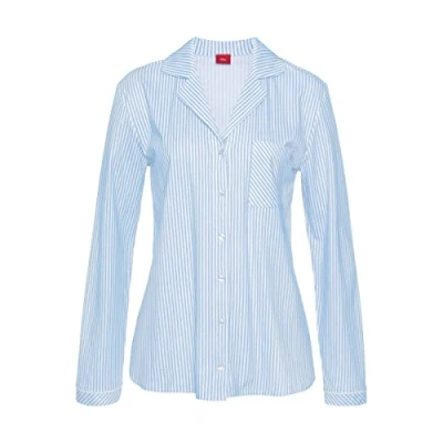 Abbildung von s.Oliver Damen Ak 148 45 Pyjamaoberteil, Blau Gestreift, 32 34 EU