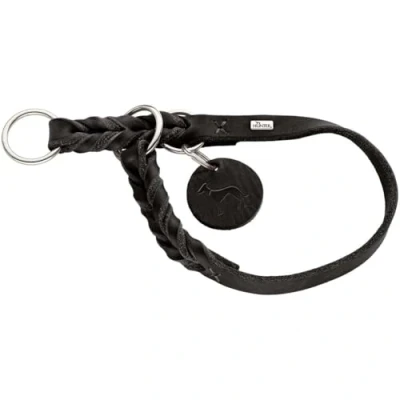 Abbildung von HUNTER SOLID EDUCATION Dressurhalsung für Hunde, Leder, weich, griffig, 65 (L XL), schwarz