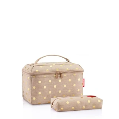 Abbildung von reisenthel Beautycase Set metallic dots Coffee Unser Geschenkset aus und rechteckiger Tasche Feiertage!