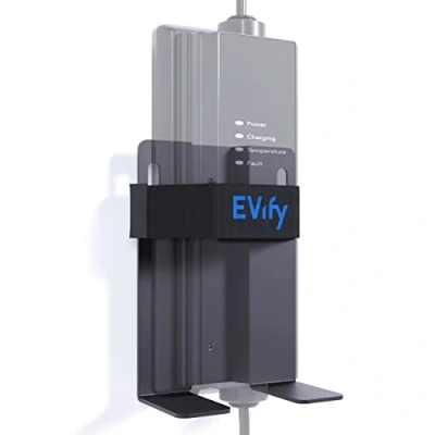 Abbildung von EVify Typ 2 Wandhalterung Halterung Schuko Ladegerät Widerstandfähige Kabelhalterung aus rostfreiem Stahl kompatibel mit Juice Booster &amp; NRGkick E Bike