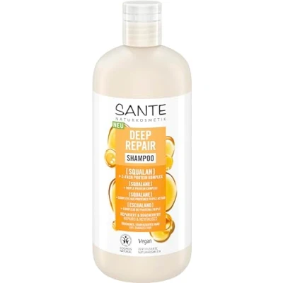 Abbildung von SANTE Naturkosmetik Deep Repair Shampoo Squalan + 3 Fach Protein Komplex, veganes Pflegeshampoo für geschmeidiges und glänzendes Haar, repariert trockenes, strapaziertes 500 ml