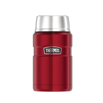Abbildung von THERMOS STAINLESS KING FOOD JAR 0,71l, cranberry red, Thermosbehälter aus Edelstahl, 14h heiß / 24h kalt, absolut dicht für Suppe, Müsli, Eintopf, Thermobehälter Essen groß, spülmaschinenfest