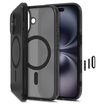 Abbildung von Spigen für iPhone 16 Pro Hülle [Camera Control Button] Kamerasteuerung Aktivierte Case Ultra Hybrid T MagFit [Anti Yellowing] Kamerabutton Kameraknopf Handyhülle Kompatibel mit MagSafe Frost Black