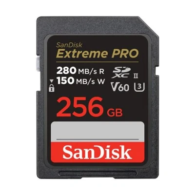 Abbildung von SanDisk Extreme PRO SDXC UHS II Speicherkarte V60 256 GB (280 MB/s, 6K, 4K UHD, U3, C10, Rescue Deluxe)