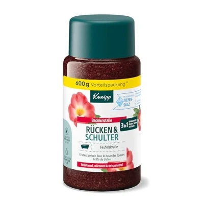 Abbildung von Kneipp Badekristalle Rücken &amp; Schulter mit wertvollem Extrakt der Teufelskralle wohltuend, wärmend, entspannend 600g