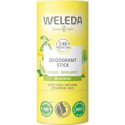 Abbildung von WELEDA Bio 24h Deo Stick Citrus &amp; Bergamotte Naturkosmetik Deodorant mit frischem Zitronen Duft. Natürlicher Deostick schützt zuverlässig vor Körpergeruch ohne Aluminiumsalze (vegan, 50g)