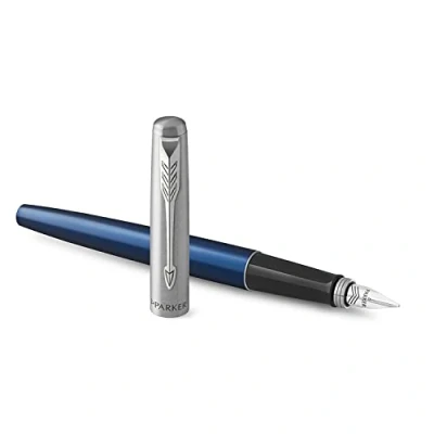 Abbildung von Parker Jotter Füller Royal Blue Füllfederhalter mit mittlerer Feder blaue Tinte Geschenkbox