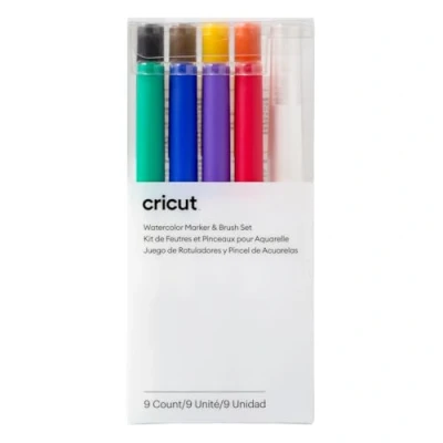 Abbildung von Cricut Watercolor Marker &amp; Brush Set 8 1 Wasserpinsel Erstellen Sie ein Aquarell Meisterwerk Ihrer Schneidemaschine Multi Explore Maker 9 Stück 2009979 mehrfarbig