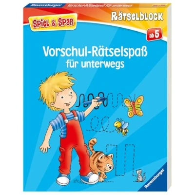 Abbildung von Vorschul Rätselspaß für unterwegs Rätselbuch ab 5 Jahre, Reisespiele Kinder (Spiel &amp; Spaß Rätselblock)