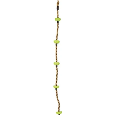 Abbildung von Small Foot Kletterseil Himmelsstürmer, wetterfestes Material, mit Sicherungshaken und Trittflächen, ab 3 Jahren, 10877 Toys, Grün, 200 x 10 cm