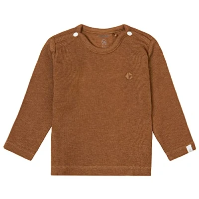 Abbildung von Noppies Unisex Baby U Tee Ls Rib Natal T Shirt, Chipmunk Melange, 50 EU