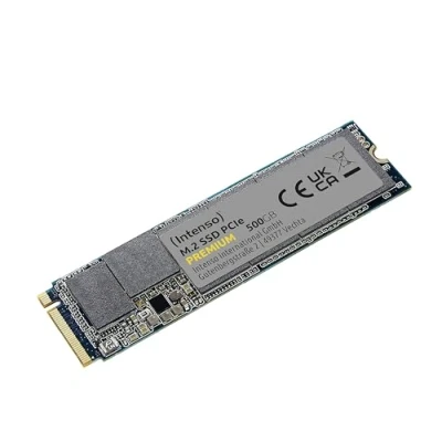 Abbildung von Intenso 500GB M.2 SSD PCIe Premium, bis zu 2100 MB/s, Festkörper Laufwerk (PCI Express Gen.3x4 NVMe 1.3, Solid State Drive)