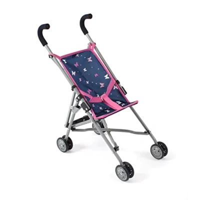 Abbildung von Bayer Chic 2000 Puppenbuggy Roma, Puppenwagen, Mini Buggy, Butterfly, Navy pink, 601 33, 50 x 29 57 cm