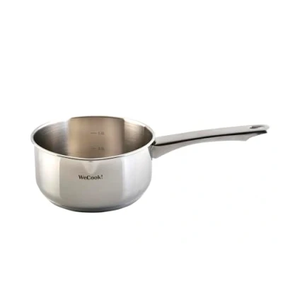 Abbildung von Wecook! Stielkasserolle 14cm, kasserolle, klein, kleiner Topf Induktion 1,1l, Edelstahl, stapelbar, für kleine Portionen, Singlehaushalt