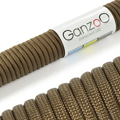 Abbildung von Ganzoo Paracord 550 Seil Dunkel Gold 4mm Schnur Typ 3, Nylon &amp; Polyester, ideal für Basteln von Hundeleine Halsband Armband/Camping Survival und Outdoor 15 Meter Allzweckseil 7 Innenstränge