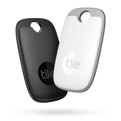 Abbildung von Tile Pro (2022) Bluetooth Schlüsselfinder, 2er Pack, 120m Reichweite, inkl. Community Suchfunktion, iOS &amp; Android App, kompatibel mit Alexa Google Home, Weiß/Schwarz