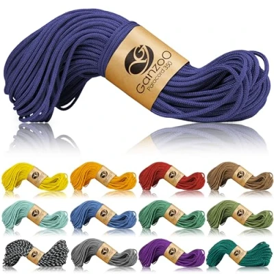 Abbildung von Ganzoo Paracord 350 Seil 2,5mm Outdoor Schnur, Nylon &amp; Polyester, Allzweckseil für Armband, Hundehalsband, Hundeleine Knüpfen, Camping Survival, Royalblue