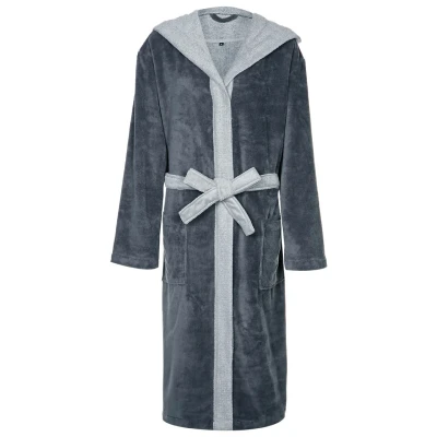 Abbildung von Vossen Poppy Unisex Bademantel Dark GREY, Größe: XL, grey