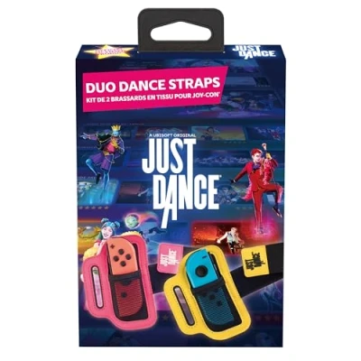 Abbildung von Subsonic Offizielles Just Dance 2023 Staps Packung mit 2 Armbändern für JoyCon Controller, verstellbares elastisches Armband Schlitz Joy Cons Nintendo Switch