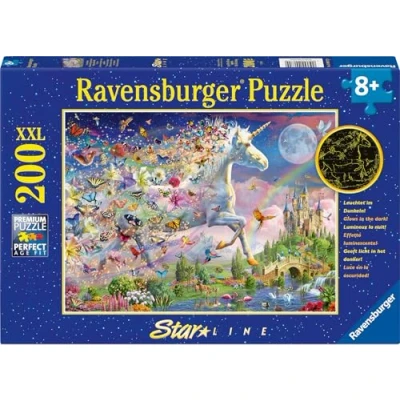Abbildung von Ravensburger Kinderpuzzle 12000872 Leuchtendes Schmetterlingseinhorn 200 Teile XXL Puzzle für Kinder ab 8 Jahren, Leuchtet im Dunkeln