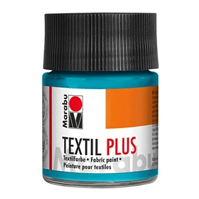 Abbildung von Marabu 17150005091 Textil Plus karibik 50 ml, volldeckende Stoffmalfarbe für dunkle Stoffe, geeignet Stoffmalerei und Stoffdruck, nach Fixierung waschbeständig bis 40 C