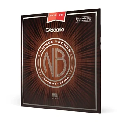 Abbildung von D &#039;Addario Gitarrensaiten Akustikgitarre Westerngitarre Acoustic Guitar Strings nb13556bt Symmetrische Spannung Medium 13,556 Nickel Bronze Akustik Gitarre Saiten