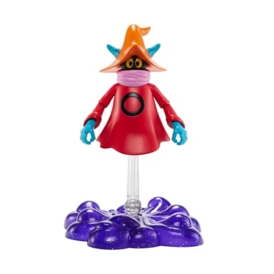 Abbildung von Masters of the Universe Origins Actionfigur Orko Sammelfigur, ca. 14 cm großes MOTU Zauberer von Eternia Spielzeug auf transparentem Ständer und Sockel, 7 bewegliche Gelenke, HYD37