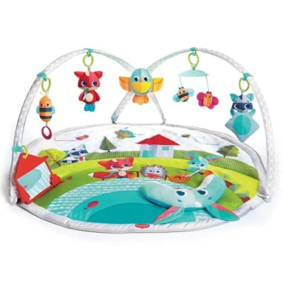Abbildung von Tiny Love Dynamic Gymini, Spieldecke Baby, 0+ Monate, Spielmatte mit Spielbogen, Krabbeldecke lustigem Spielzeug Rekorder, sowie Musik &amp; Lichteffekten, 100 x 90 cm, Meadow Days