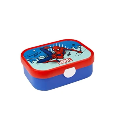 Abbildung von Mepal Lunchbox Campus Bento für Kinder Brotdose mit Fach &amp; Gabel Meal Prep Box Clip Verschluss BPA frei Spülmaschinenfest 750 ml Spiderman