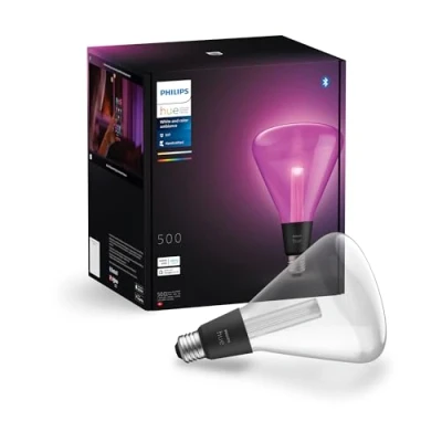 Abbildung von Philips Hue Lightguide smarte Lampe, Edison Form, ST70, weißes und farbiges Licht, Bluetooth kompatibel, Sprachsteuerung mit Alexa, Apple Home Google Assistant