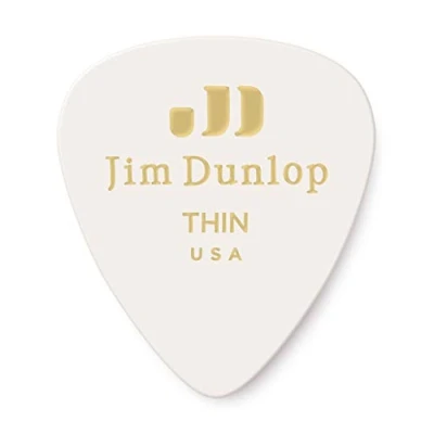 Abbildung von JIM DUNLOP Plektrum Genuine Celluloid Classic, 12 Stück, Weiß, Flexibel