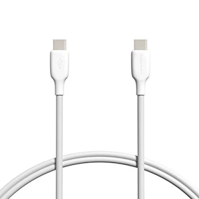 Abbildung von Amazon Basics Schnellladekabel, USB C auf 2.0, 480 MBit/s, 60W, IF zertifiziert, für Apple iPhone 15, iPad, Samsung Galaxy, Tablets, Laptops, 0.9 m, weiß