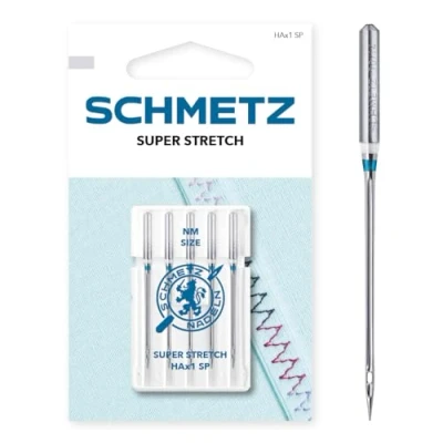 Abbildung von SCHMETZ 5 Nähmaschinennadeln Super Stretch HAX1 SP Nadeldicke 90/14 auf jeder gängigen Haushaltsnähmaschine einsetzbar