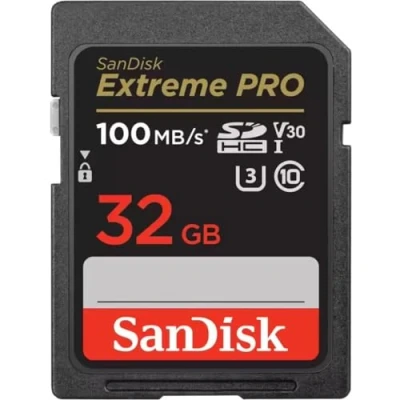 Abbildung von SanDisk Extreme PRO SDHC UHS I Speicherkarte 32 GB (V30, Übertragungsgeschwindigkeit 95 MB/s, U3, 4K UHD Videos, temperaturbeständig)