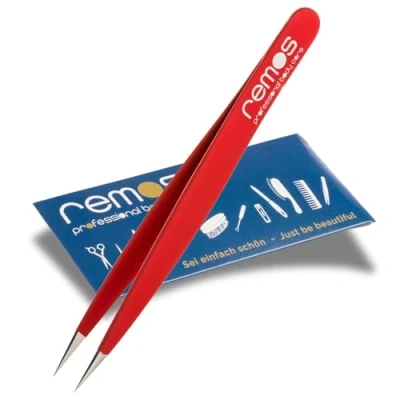 Abbildung von REMOS Splitterpinzette Edelstahl [INOX] rostfrei 9.5 cm feine Spitze rot